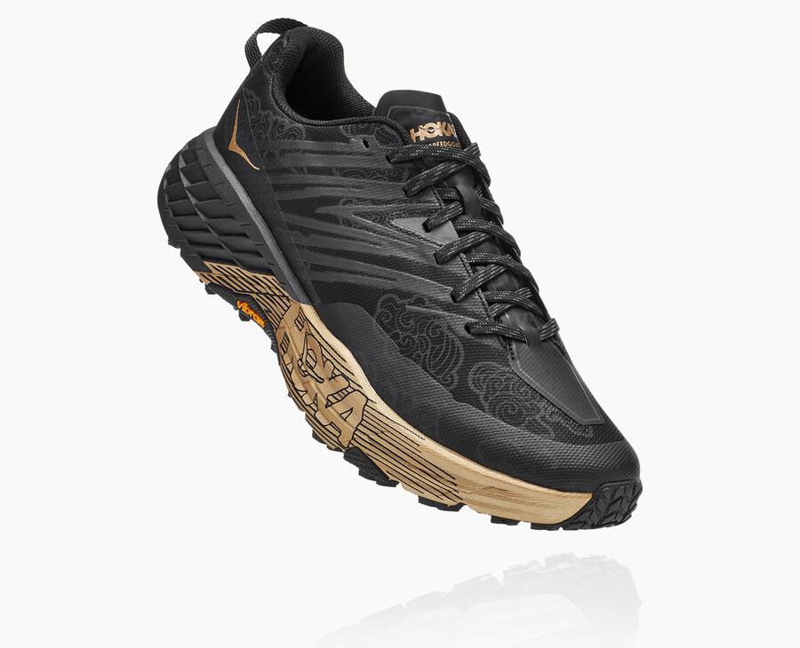 Hoka One One Trailsko Dame - Speedgoat 4 Cny - Sort/Guld - 612978LBD